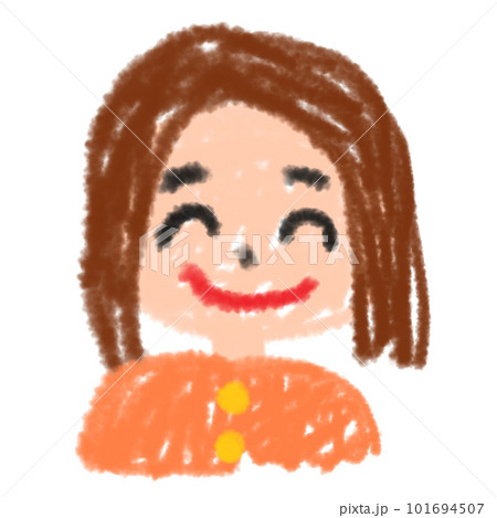 子どもが描いたような、女性の似顔絵 子どもが描いたような、女性の似顔絵 101694507