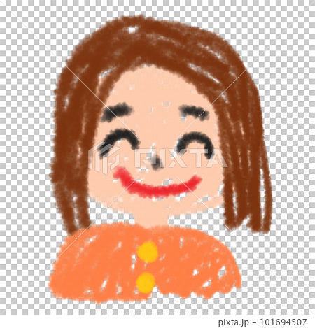 子どもが描いたような、女性の似顔絵 子どもが描いたような、女性の似顔絵 101694507