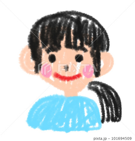 子どもが描いたような、女性の似顔絵 子どもが描いたような、女性の似顔絵 101694509