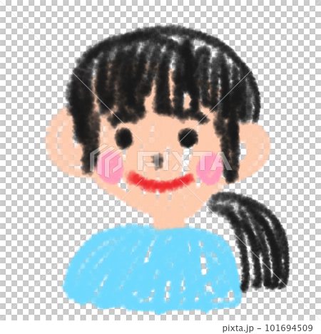 子どもが描いたような、女性の似顔絵 子どもが描いたような、女性の似顔絵 101694509