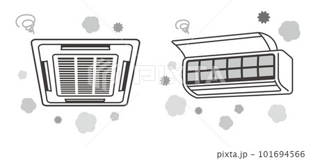 埃で汚れたエアコンのベクターイラスト素材/業務用/掃除 埃で汚れたエアコンのベクターイラスト素材/業務用/掃除 101694566