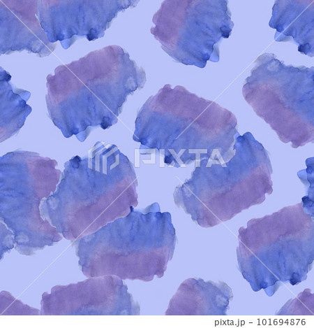 Seamless Pattern with Blue and Violet Watercolor Spots. Hand Drawn Blobs on Blue Background. Seamless Pattern with Blue and Violet Watercolor Spots. Hand Drawn Blobs on Blue Background. 101694876