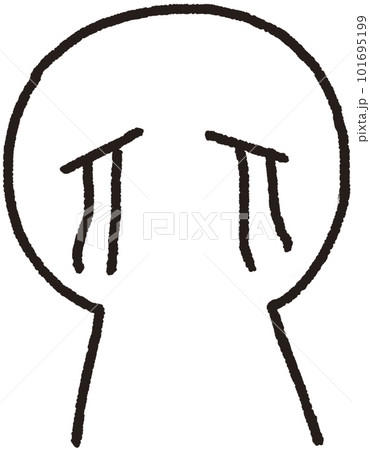 泣いた人物のシンプルな上半身イラスト 泣いた人物のシンプルな上半身イラスト 101695199