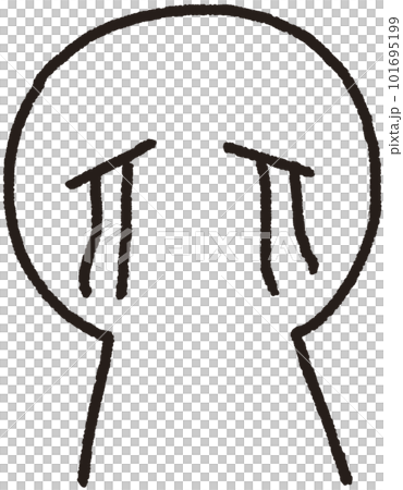 泣いた人物のシンプルな上半身イラスト 泣いた人物のシンプルな上半身イラスト 101695199