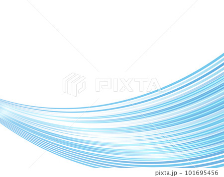 爽やかな風や波の抽象的なイメージのグラデーションフレーム_ライトブルー 101695456