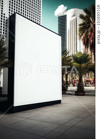 Blank advertising billboard at public place for advertisement Created with Generative AI technology. 101695516