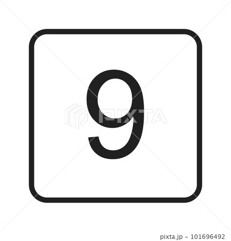 Keycap Digit Nine icon vector image. Suitable for mobile apps, web apps and print media. Keycap Digit Nine icon vector image. Suitable for mobile apps, web apps and print media. 101696492