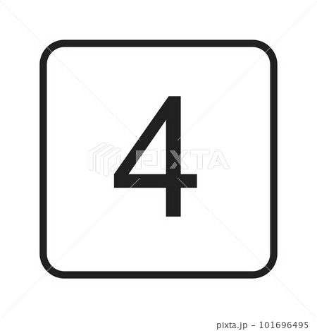 Keycap Digit Four icon vector image. Suitable for mobile apps, web apps and print media. Keycap Digit Four icon vector image. Suitable for mobile apps, web apps and print media. 101696495