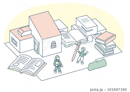 課題ノートや本が積みあがっている。 101697160