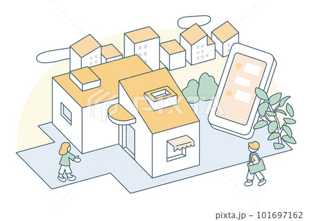 身近なスマートフォンと日常の風景 101697162