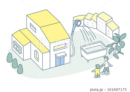家の中の水回り。シャワーとお風呂 101697175