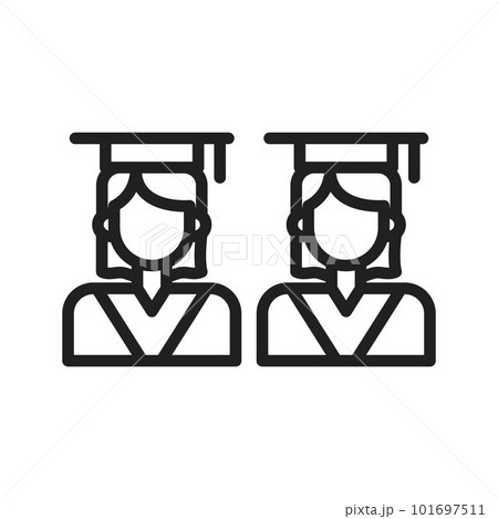 Graduates icon vector image. Suitable for mobile apps, web apps and print media. Graduates icon vector image. Suitable for mobile apps, web apps and print media. 101697511