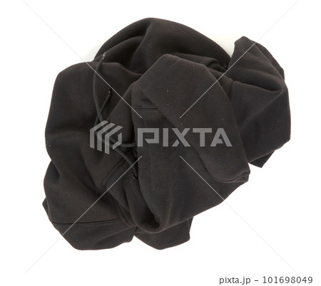 Used dirty black hoodie isolated 101698049