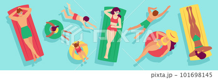 海水浴を楽しむ人々 海水浴を楽しむ人々 101698145