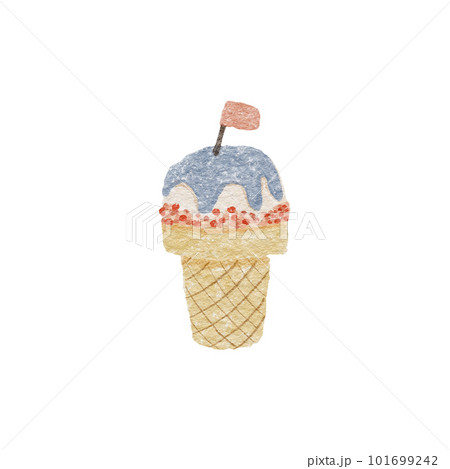 Watercolor illustration ice cream. Calm colors. On isolated background. Can be used for stationery design, clothing print, phone case design, phone screen wallpaper Watercolor illustration ice cream. Calm colors. On isolated background. Can be used for stationery design, clothing print, phone case design, phone screen wallpaper 101699242