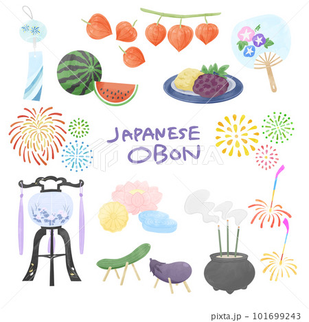 お盆のイラストセット お盆のイラストセット 101699243