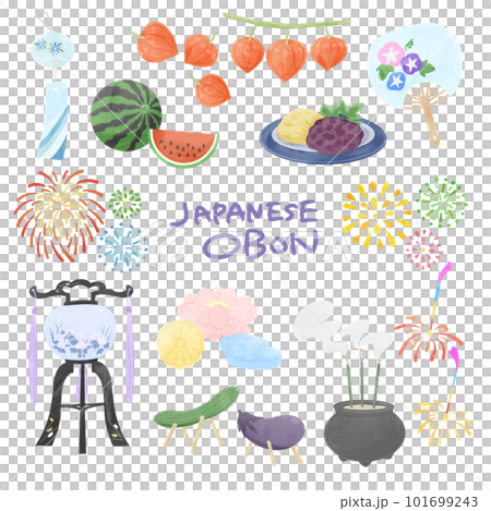 お盆のイラストセット お盆のイラストセット 101699243