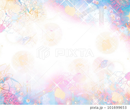 少女漫画キラキラ輝く星々とピンクの薔薇と花びらが舞うペン画カラーイラスト 少女漫画キラキラ輝く星々とピンクの薔薇と花びらが舞うペン画カラーイラスト 101699653