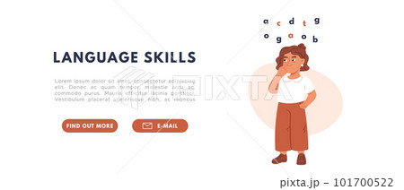 Toddler speech therapy delay. Language disability in children. Exercises for the development of speech skills. Flat vector isolated illustration 101700522