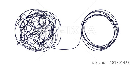 chaos, order, line, psychotherapy, spiral, philosophy, calm, solution, icon, drawing, wire, control, unravel, tangle, single, messy, vector, change, scribble, symbol, continuous, sort, mind, business, 101701428
