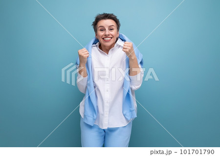 authentic young fashionable dark haired woman with a wide smile authentic young fashionable dark haired woman with a wide smile 101701790