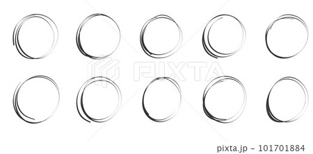 Set of hand drawn circles sketch frame, felt-tip pen ovals. Doodle circular frame elements isolated vector illustration Set of hand drawn circles sketch frame, felt-tip pen ovals. Doodle circular frame elements isolated vector illustration 101701884