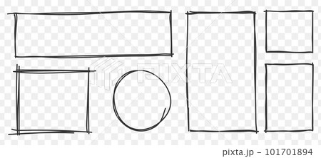 rectangle frame line. square shape outline on hand draw style. vector illustration isolated 101701894