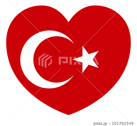 Turkey Turkish Turkiye Flag Heart Concept 101702549