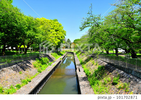 善福寺川緑地／相生橋／善福寺川より上流方向を望む(東京都杉並区)【2023.4】 101702871