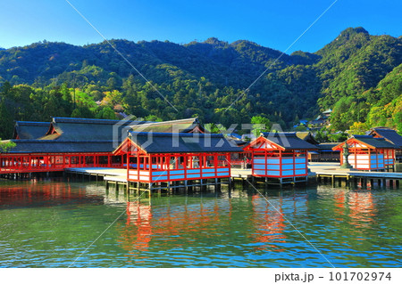 【広島県】晴天の厳島神社（宮島） 101702974