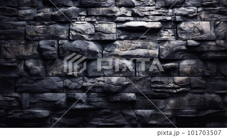 レンガ風石壁背景素材「AI生成画像」 101703507