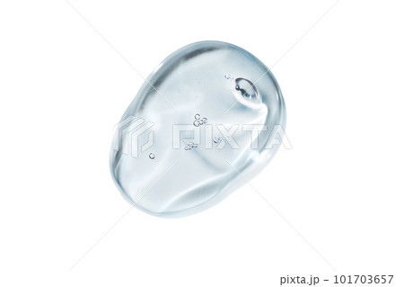 Serum gel swatch isolated on white background. Cosmetic transparent gel serum texture. Serum gel swatch isolated on white background. Cosmetic transparent gel serum texture. 101703657