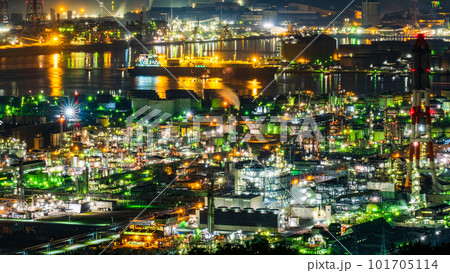 工場夜景(水島コンビナート) 工場夜景(水島コンビナート) 101705114