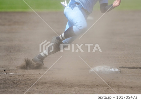 野球の試合中に次の塁を狙うランナー 101705473