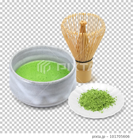 Illustration real of matcha and tea whisk Illustration real of matcha and tea whisk 101705606
