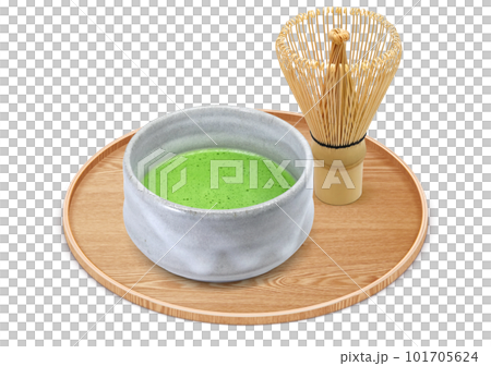 抹茶と茶筅のイラスト リアル 101705624