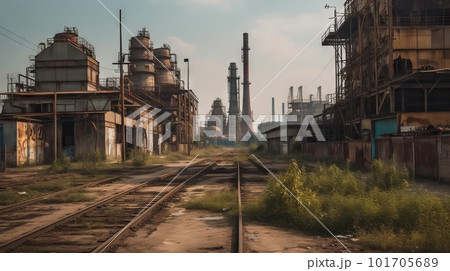 廃工場の風景：AI作品 101705689