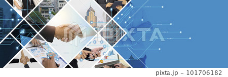 Closeup hands of businessmen in suits, post in different occasion showing sign of connection, technology and social network. 101706182