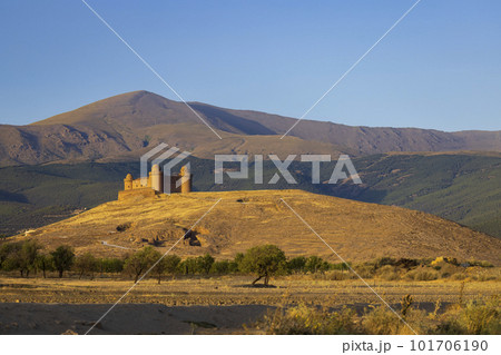 La Calahorra castle with Sierra Nevada, Andalusia, Spain 101706190