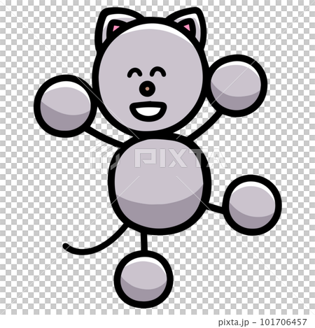 喜ぶにゃんまるのイラスト(左右反転バージョン) 猫 喜ぶにゃんまるのイラスト(左右反転バージョン) 猫 101706457