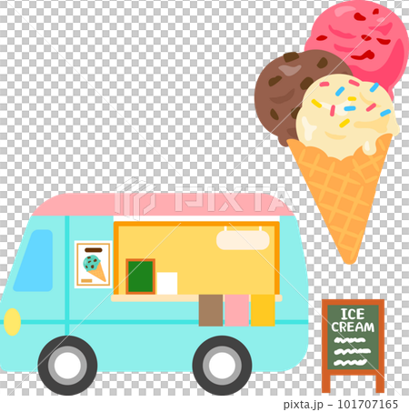 アイスクリームのキッチンカー、移動販売車 アイスクリームのキッチンカー、移動販売車 101707165