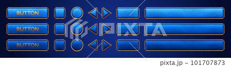 Blue ui vector button animation for game interface 101707873