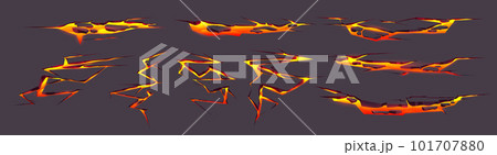 Volcano lava crack texture effect in ground vector Volcano lava crack texture effect in ground vector 101707880