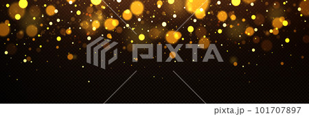 Gold light bokeh effect on transparent background 101707897