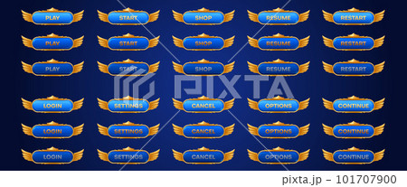 Medieval game button animation sprite with crown 101707900