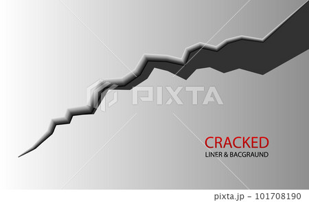 Cracked ground. Realistic crack texture crack. Rift on surface. Split terrain after earthquake. Crack on the wall or on the ice. vector 101708190