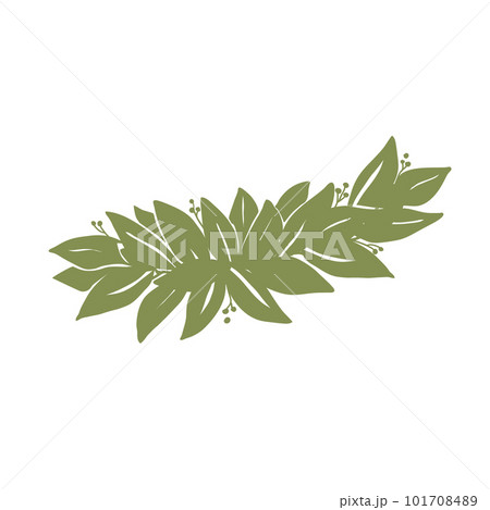 Laurel leaves crown or wreath, hand drawn doodle drawing style. Isolated vector illustration 101708489