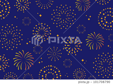 花火の模様の背景壁紙素材紺色とオレンジ 101708790