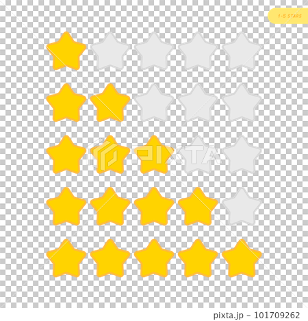 Yellow 5-star rating icon material set-star 1 to star 5, rating, rating image Yellow 5-star rating icon material set-star 1 to star 5, rating, rating image 101709262