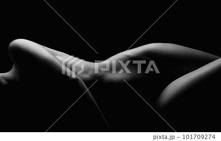 lying Nude Woman in the Dark. Beautiful Sexy Naked Body Girl lying Nude Woman in the Dark. Beautiful Sexy Naked Body Girl 101709274